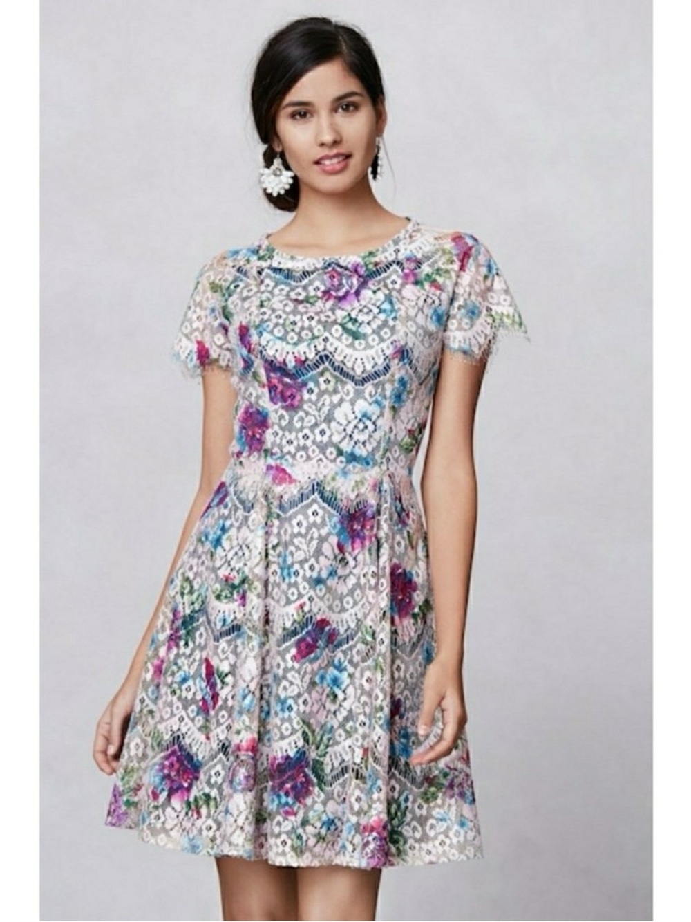 Anthropologie Lacepaint flared dress by Hunter Dixon, New with Tags sz 12